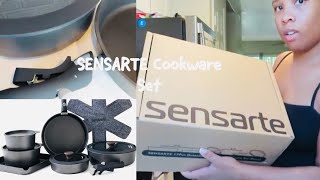 Review SENSARTE 17 Piece Pots and Pans Set Detachable Handle  Black [upl. by Laurance599]