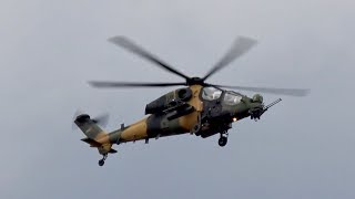 TAI AgustaWestland T129A ATAK flying Display at Farnborough AirShow 2018 FIA18 [upl. by Atnes]