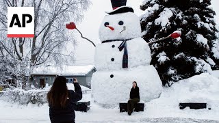 Anchorage Alaska sets record for earliest arrival of 100 inches of snow [upl. by Nylorahs]