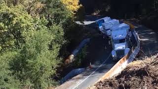 Truck tumbles off Mendocino County highway [upl. by Alaecim757]