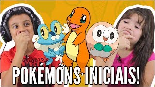 CRIANÇAS ESCOLHENDO SEUS POKÉMON INICIAIS DAS 7 GERAÇÕES E DANDO NOME PARA ELES [upl. by Adrianne]