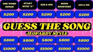 GUESS THE SONG JEOPARDY STYLE  MUSIC QUIZ  26 [upl. by Salazar]