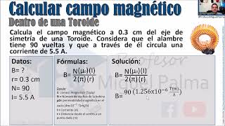 Calcular campo magnético dentro de una toroide  Ley de Ampere [upl. by Sasnak]