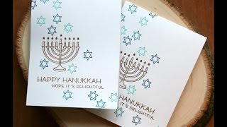 Holiday Card Series 2015 Hanukkah Card featuring Lawn Fawn Love You a Latke [upl. by Oidivo]