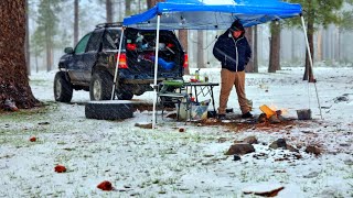 Acampando totalmente solo durante una tormenta de nieve l Offroad Tijuana [upl. by Jamille143]