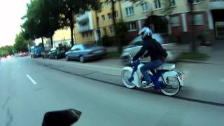 Zündapp Combinette Falconette vs Suzuki GsxR 750 [upl. by Nerrat]