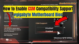 How to Enable CSM Compatibility Support gigabyte Motherboard Bios [upl. by Eddina600]