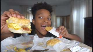 MUKBANG EATING MCDONALDS BREAKFAST ADDRESSING RUMORS AM I FAKING MY VOICE [upl. by Drus]