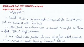 23082017 Subiecte rezolvate detaliat BAC 2017 Istorie – sesiunea augustseptembrie [upl. by Alejoa719]