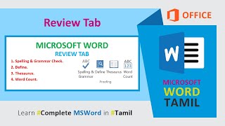 MS Word Tamil  Spelling amp Grammar Check  Thesaurus  Word Count [upl. by Sadinoel]