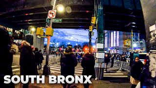 ⁴ᴷ⁶⁰ Walking NYC  Mott Haven South Bronx to Yankee Stadium during Twilight [upl. by Lunsford278]