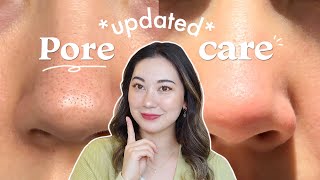 How to reduce the appearance of your PORES ✨ updated pore care routine [upl. by Laresa283]