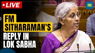 Finance Minister Nirmala Sitharaman replies on discussion on budget 202425 in Lok Sabha [upl. by Namqul]