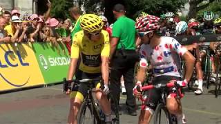 Départ de la 19e étape du Tour de France au Sanctuaire de Lourdes [upl. by Nnawtna876]