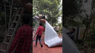 Polycarbonate sheet installation polycarbonate welder Limras builders experiment carporch [upl. by Ashia]