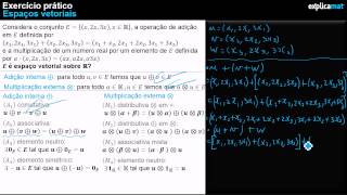 Álgebra Linear  Ex2x3x x pertence R é Espaço Vetorial sobre R [upl. by Nikolaus998]