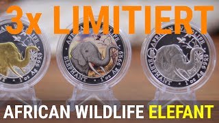 Somalia Elefant 2018 🔶 1 Unze Silber in 3 limitierten Silbermünzen [upl. by Eremaj]