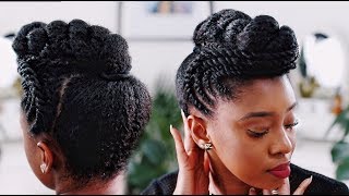 SUMMER READY Flat Twist Pompadour on Natural Hair [upl. by Nalrah]