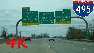 ⁴ᴷ Wilmington Bypass Interstate 495 southbound 4K VIDEO [upl. by Scrivenor]