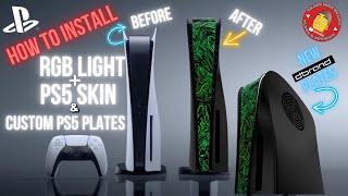 PS5 RGB Fan Light  Sticker Skin MOD  Custom PS5 Plates EASY TUTORIAL [upl. by Edik460]