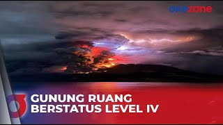 Gunung Ruang di Sulawesi Utara Meletus Status Naik Jadi Awas [upl. by Yarahs]