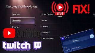 PS5  Fix To All LivestreamBroadcasting Problems [upl. by Quiteria]