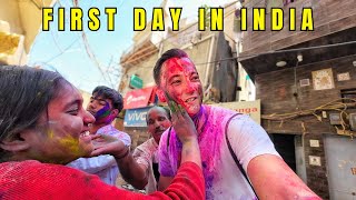 Joining Locals To Play Holi In Delhi India 🇮🇳 [upl. by Haraj]