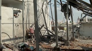 Damage after rocket hits Ashkelon Israel apartment building [upl. by Bunch]