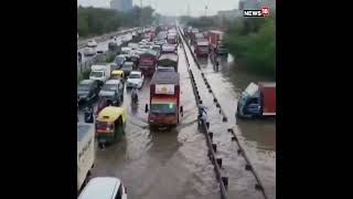 Shorts  Heavy Waterlogging On DelhiGurugram Expressway in Haryana  Trending Video  News18 [upl. by Hampton]