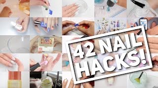 42 NAIL HACKS  Nail Art Hack Compilation [upl. by Guenzi]