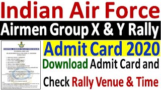 Air Force Recruitment Rally Admit Card 2020 ¦¦ How to Download IAF Airmen Rally Admit Card 2020 [upl. by Flodur864]