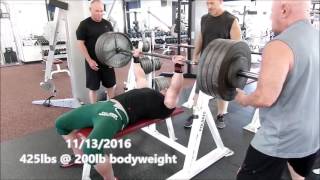 405 425 435 Bench Press 198 lbs  powerlifting meet training Ethan Ristow benchpress [upl. by Landrum711]