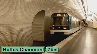 Métro de Paris  Buttes Chaumont  Ligne 7 bis  RATP MF88  2015 [upl. by Julide]