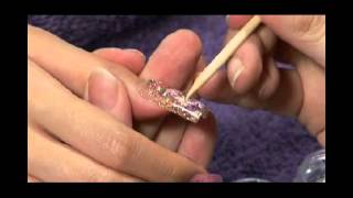 Rhinestone Application Nail Art DIY [upl. by Merla]