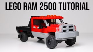 LEGO 4th Gen Dodge Ram 2500 Flatbed Moc Tutorial [upl. by Fritzie]