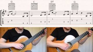 Indiana Jones Theme Easy Lesson John Williams How to play classical guitar with tabs and chords [upl. by Nojad]