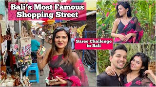 Vaidu ne Saree Pehen kar Bali ke Sabse Famous Street Market me ki Shopping Bali shoppingvlog [upl. by Euginimod]