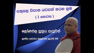 අකුසල විපාක යටපත් කරන ක්‍රම  දේශනා අංක 1  Ven kukulpane Sudassi thero [upl. by Neelear]