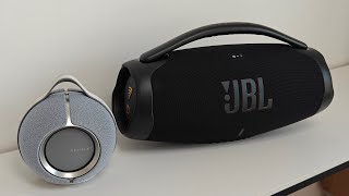 4K HDR DEVIALET Mania VS JBL Boombox 3 WiFi Bass Test Demo Comparison AirPlay 2 Lossless ALAC [upl. by Gloriane630]