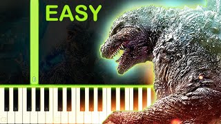 GODZILLA MINUS ONE THEME  EASY Piano Tutorial [upl. by Nordna]