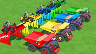 GIANT LOADER OF COLORS TRANSPORT BIG CAT LOADERS TO LOADING RAMP Farming Simulator 22 [upl. by Alexandra]