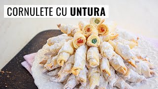 🥐 Cornulețe FRAGEDE cu untură și smântână 🥐  rețeta de cornulețe cu drojdie pentru sărbători [upl. by Nannahs904]