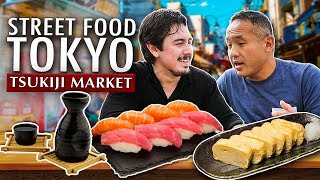 6 Must Try Japanese Dishes in Tokyo  Tsukiji Street Food [upl. by Nrehtac]