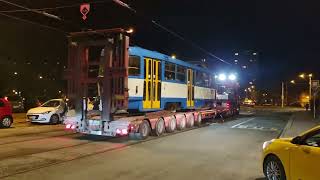 Pierwsza Tatra T3 w Polsce The first T3SUCS tram in Poland [upl. by Bilski760]