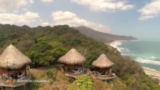 Parque Tayrona  Ecohabs Cañaveral Costa Caribe Colombia vista desde el aire Drone [upl. by Zorana]