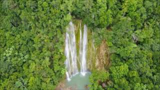 El Limon waterfall Salto Cascada Samana Dominican Republic DRONE view [upl. by Ahouh150]