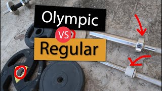 Olympic vs Regular Barbell and Weights  All about Olympic bar and regular bar in hindi [upl. by Greenes531]