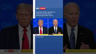 President Biden appears to stall and stutter when attacking Donald Trump [upl. by Sidalg602]