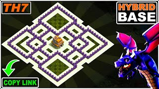 NEW BEST TH7 Hybrid Base 2023 Copy Link  COC Town hall 7 Base Design  Clash of Clans [upl. by Kam]