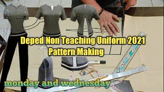 Deped Non Teaching Uniform 2021 Pattern Making [upl. by Irrac]